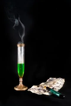 Secret formula of magic potion Stock Photos
