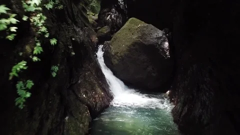 Secret Garden Waterfalls in Bali.mp4 Stock Footage