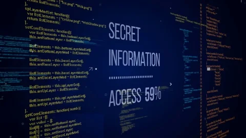 Secret Information Access with some data code Stock Footage 75378518