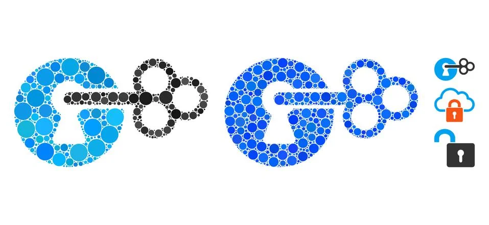 Secret Key Composition Icon of Circles Illustrazione stock