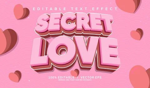 Secret love vector text effect with modern style design Stock Illustration