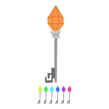 Secret magic key vector cartoon graphic Stock Illustration