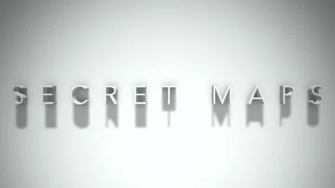 Secret Maps 3D title animation with shadows on a white background Stock Footage 296716585