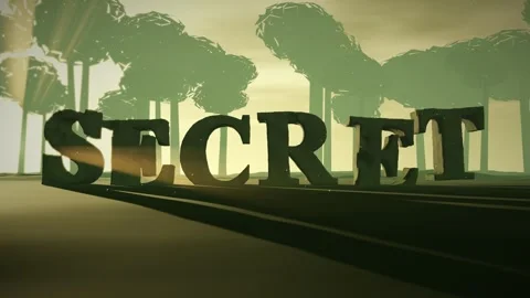 Secret Moss Covered Ancient Stone Letters in a Misty Jungle Ruin with Light Stock Footage 341986066
