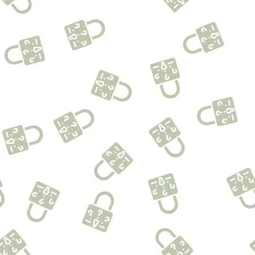 Secret padlock glyph vector seamless pattern Stockillustratie