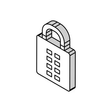 Secret padlock isometric icon vector illustration Illustrazione stock