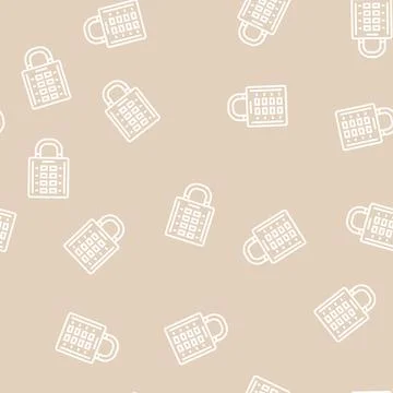 Secret padlock line seamless pattern Stock Illustration