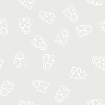 Secret padlock line vector seamless pattern Stockillustratie