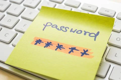 Secret password encryption message on keyboard. Stock Photos