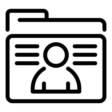 Secret personal data folder icon, outline style Stock Illustration
