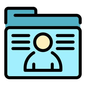 Secret personal data folder icon color outline vector Stock Illustration