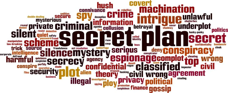 Secret plan word cloud Stock Illustration
