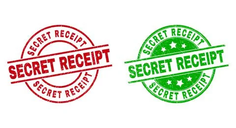 SECRET RECEIPT Round Watermarks Using Distress Texture Stock Illustration