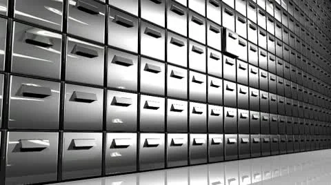Secret room with safe-deposit box Stock Footage