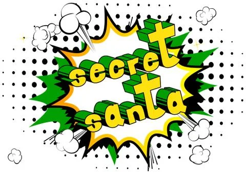 Secret Santa - Vector illustrated comic book style phrase. イラスト素材