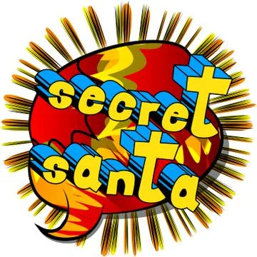 Secret Santa - Vector illustrated comic book style phrase. Stock Illustration
