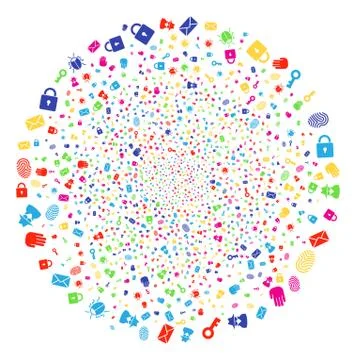 Secret Service Exploding Spheric Cluster Illustrazione stock