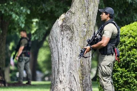 Secret Service react to incident at White House, Washington, USA - 19 Jun 2019 Stock Photos