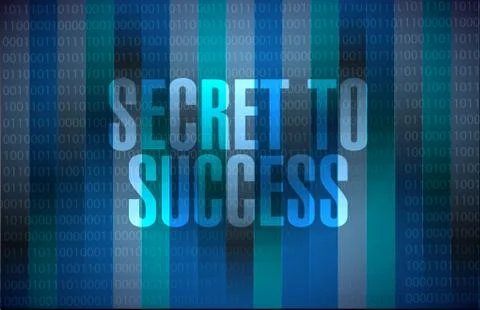 Secret to success binary background sign concept Illustrazione stock