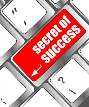 Secret of success button on computer keyboard key Illustrazione stock