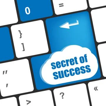 Secret of success button on computer keyboard key Stock Illustration