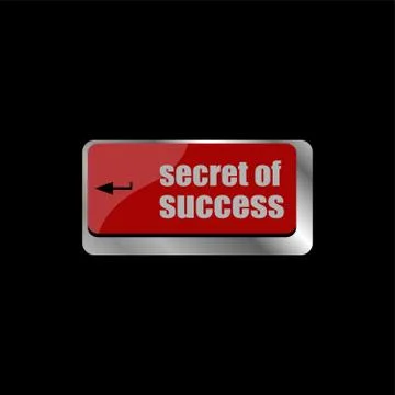 Secret of success button on computer keyboard key Illustrazione stock