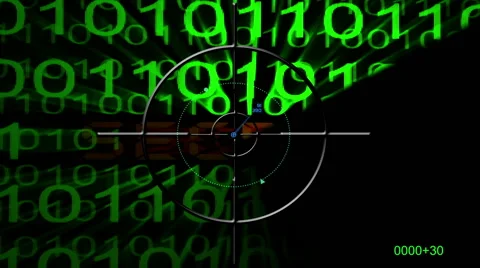 Secret text on binary data radar Stock Footage 51745030