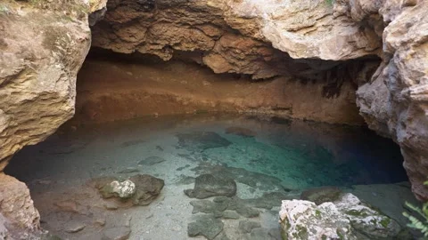 Secret Underground Warm Spring 01 | Hot Spring | 4K Footage Stock Footage 259927255
