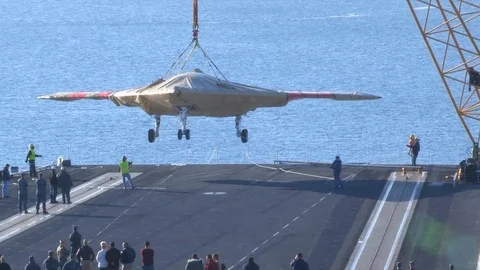 A secret spy plane, the X-47B Stock Video Pond5