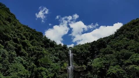 Secret Waterfall mega cloud background best shot of waterfall in colombia 動画素材 250864487
