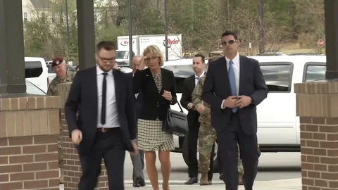 Secretary of Education Betsy Devos visits Kimberly Hampton Primary School - 2017 Stock Footage 91493794