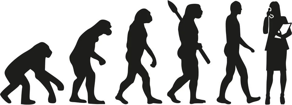 Secretary Evolution Stock-Illustration