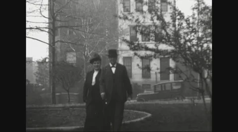 Secretary Robert Lansing strolling with his wife Stock Footage 43313131