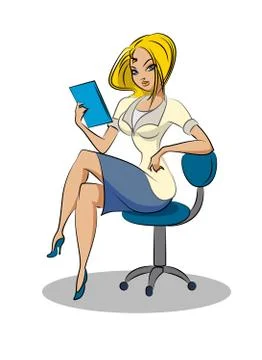Secretary sitting Stock Illustration