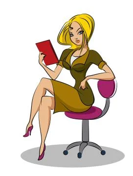 Secretary sitting Stock Illustration