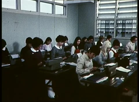 SECRETARY TYPING SCHOOL (1969) Stock Footage 158994530
