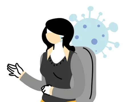 Secretary worker using face mask during pandemic Illustrazione stock