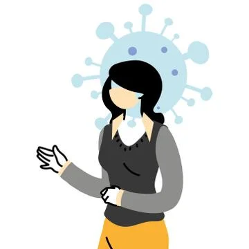 Secretary worker using face mask during pandemic イラスト素材