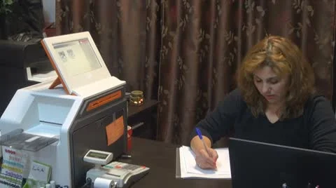 Secretary working in office Video stock 10460277