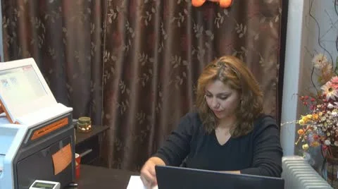 Secretary working in office Stock Footage 10461127
