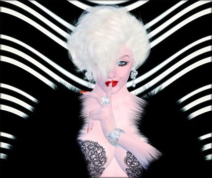 Secrets In Black, Blonde Bombshell Illustrazione stock