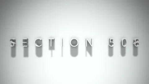 Section 508 3D title animation with shadows on a white background Stock Footage 297268899