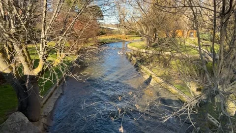 Section of the Adaja river as it passes through Avila capital Vídeos de archivo 293207481