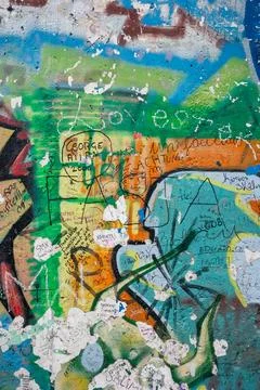 Section of the Berlin Wall in Germany Stock Photos