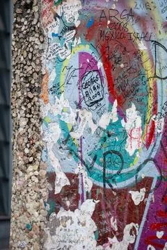 Section of the Berlin Wall in Germany Stock Photos