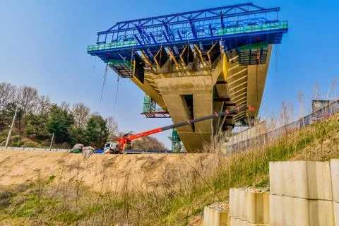 Section of bridge under construction Stock Photos