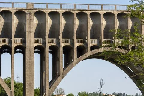Section of the canal bridge 库存照片