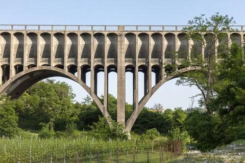 Section of the canal bridge Stock Photos