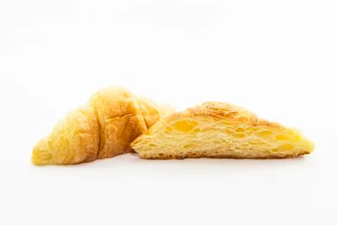 Section of croissant with gold texture Stock Photos