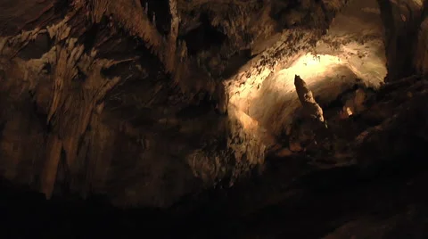 A Section of a Deep Cave Lighted Up Stock Footage 51897069
